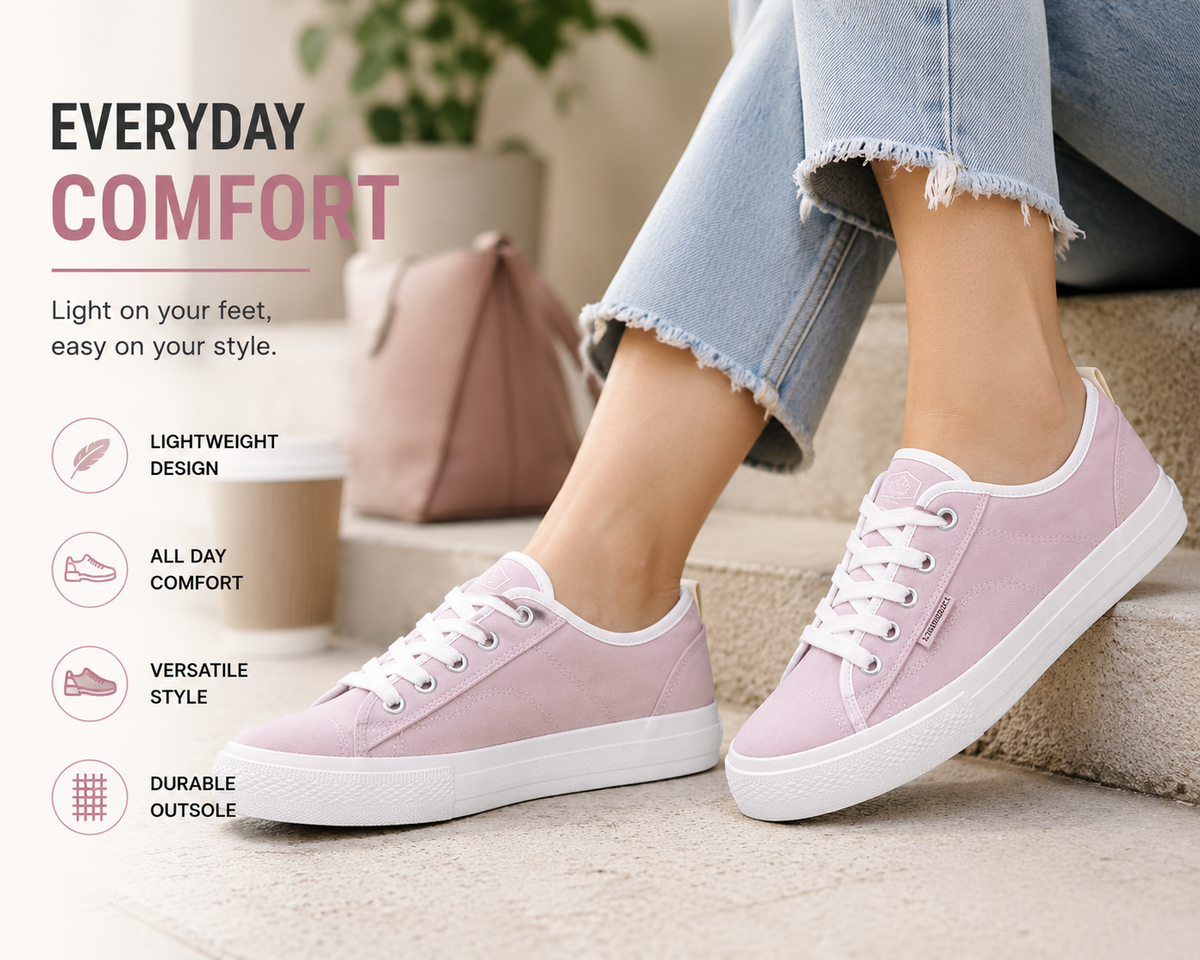 Lumberjack Ravenne Women's Dusty Rose Canvas Sneakers