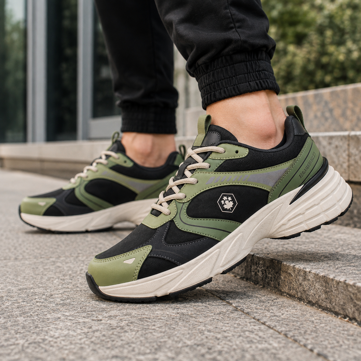Lumberjack Money Men’s Casual Sneakers – Black & Green