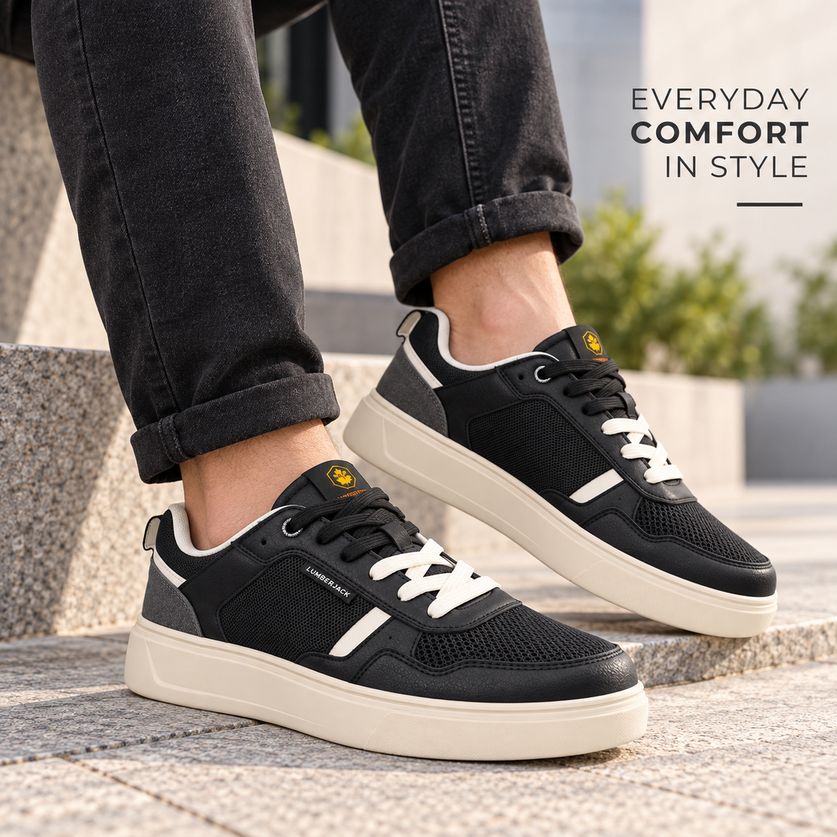 Lumberjack LAMMI Men’s Casual Sneakers – Black