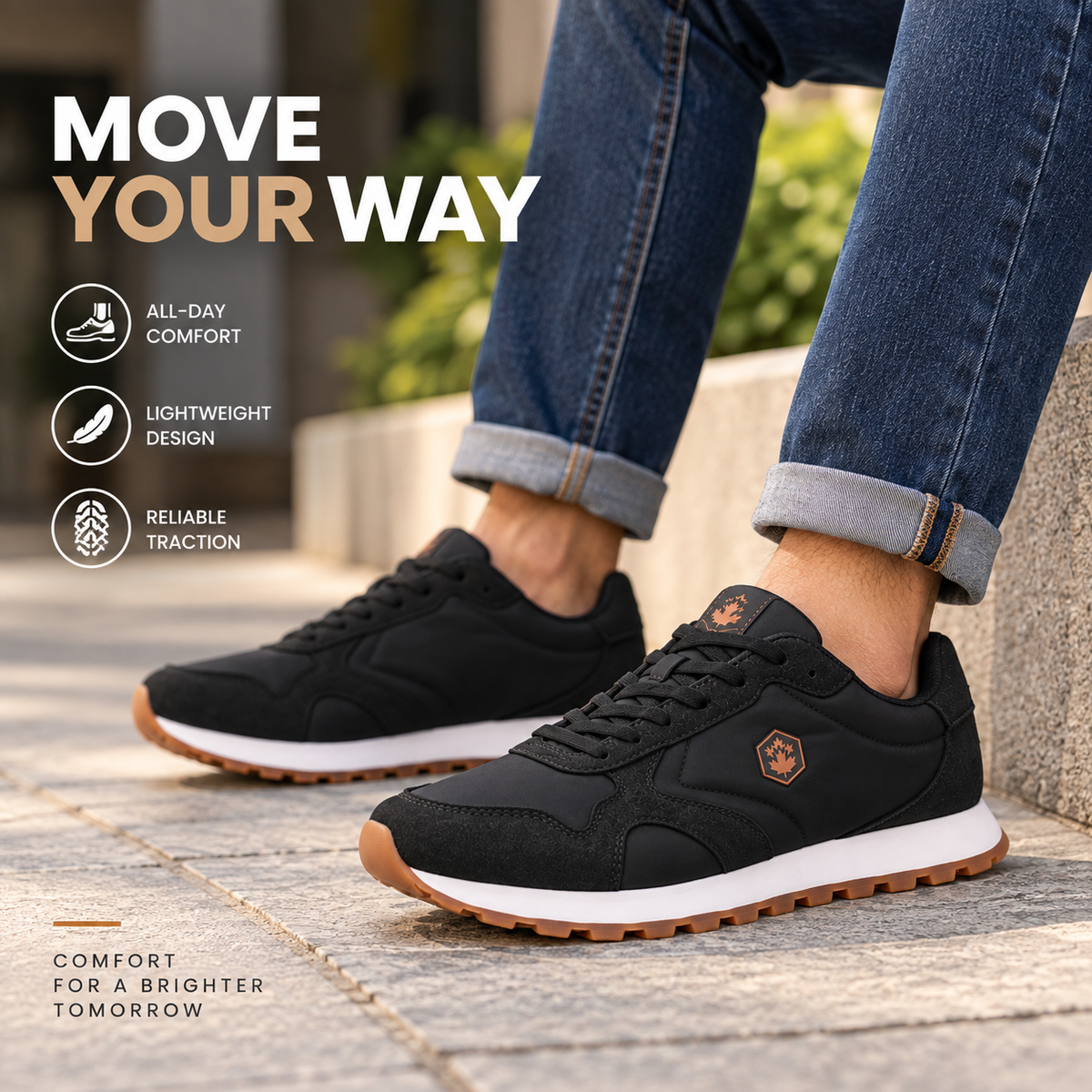 Lumberjack FRAG Men’s Casual Sneakers – Black | Lace-Up Everyday Shoes