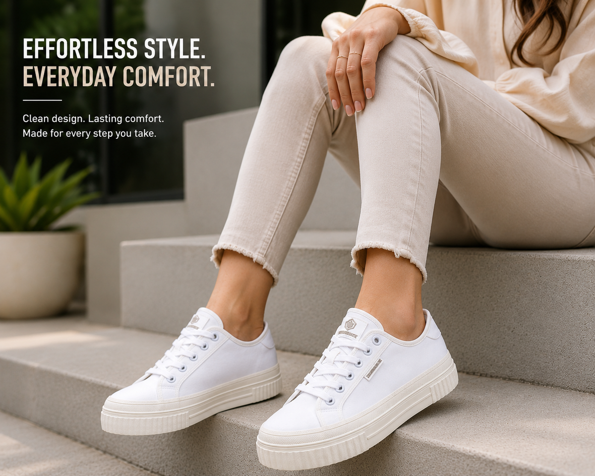 Lumberjack Anya White Casual Lifestyle Sneakers
