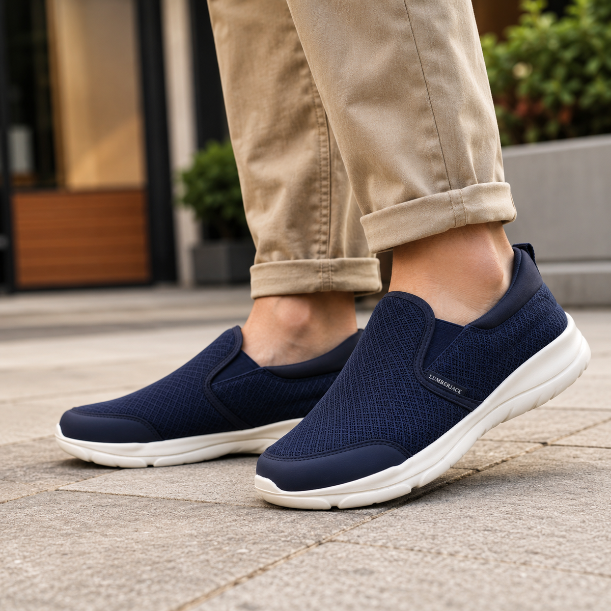 Lumberjack AGATHA Men's Casual Slip-On Shoes Navy Blue & Off-White