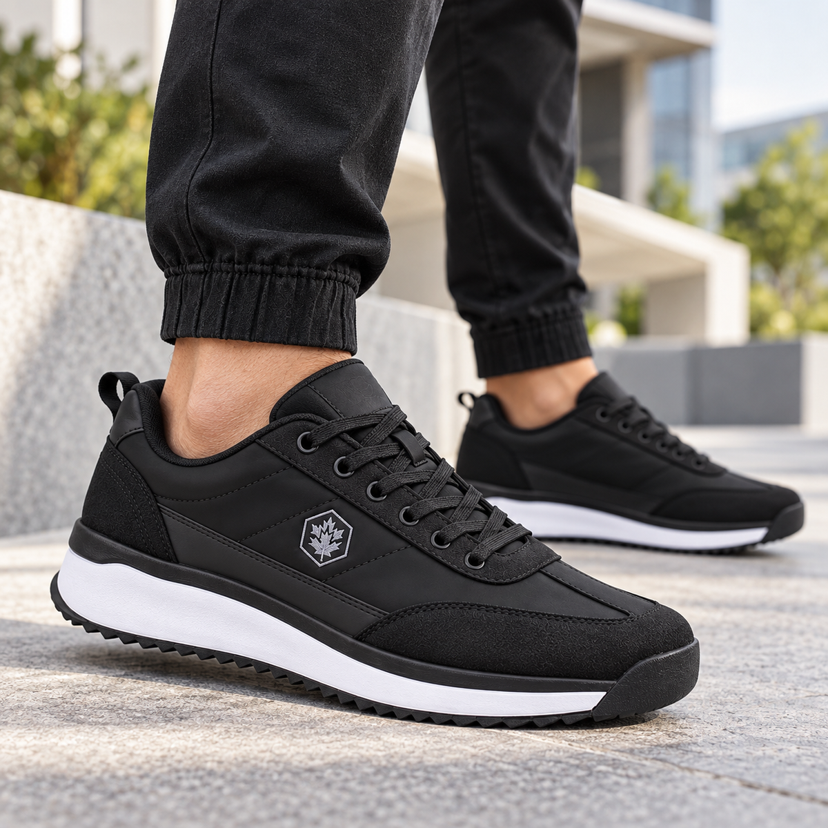 Lumberjack COFFEE Men’s Casual Sneakers – Black, Lace-Up Everyday Shoes
