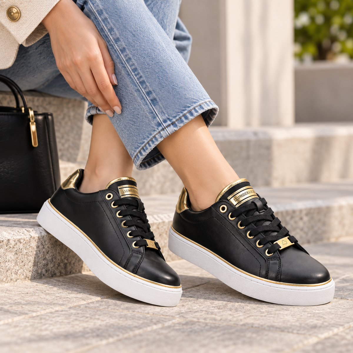 Lumberjack Safiya Black & Gold Women’s Sneakers