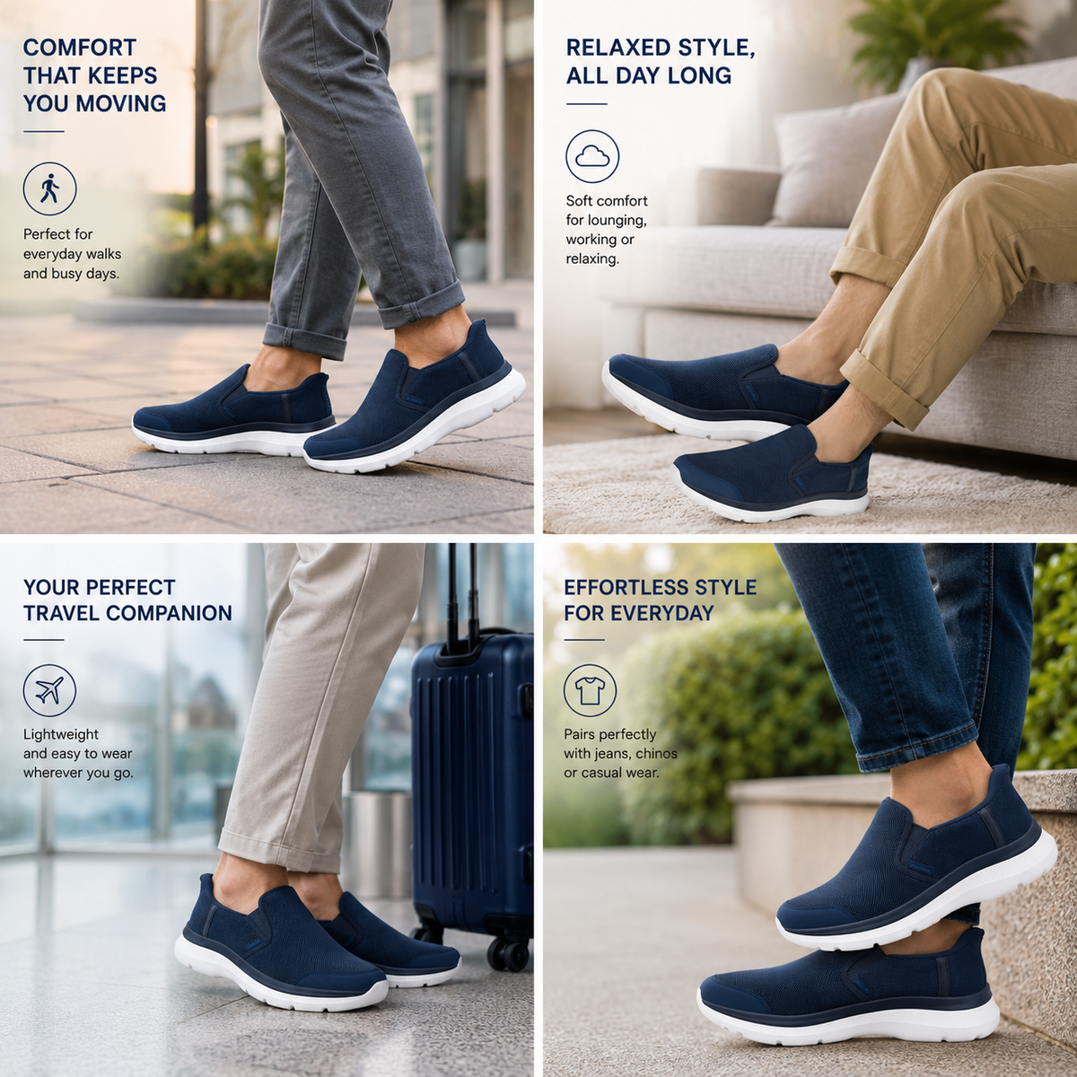 Lumberjack CARLO Men's Navy Slip-On Shoes UAE | Comfort