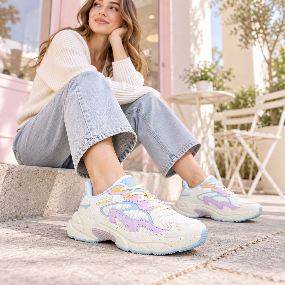 Lumberjack Fanto White & Lilac Women’s Casual Lifestyle Sneakers