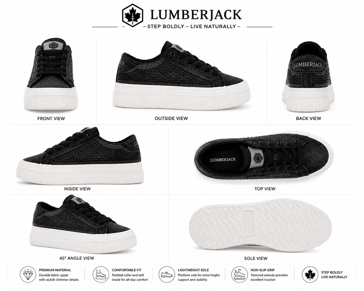 Lumberjack Anya Black Women’s Platform Sneakers